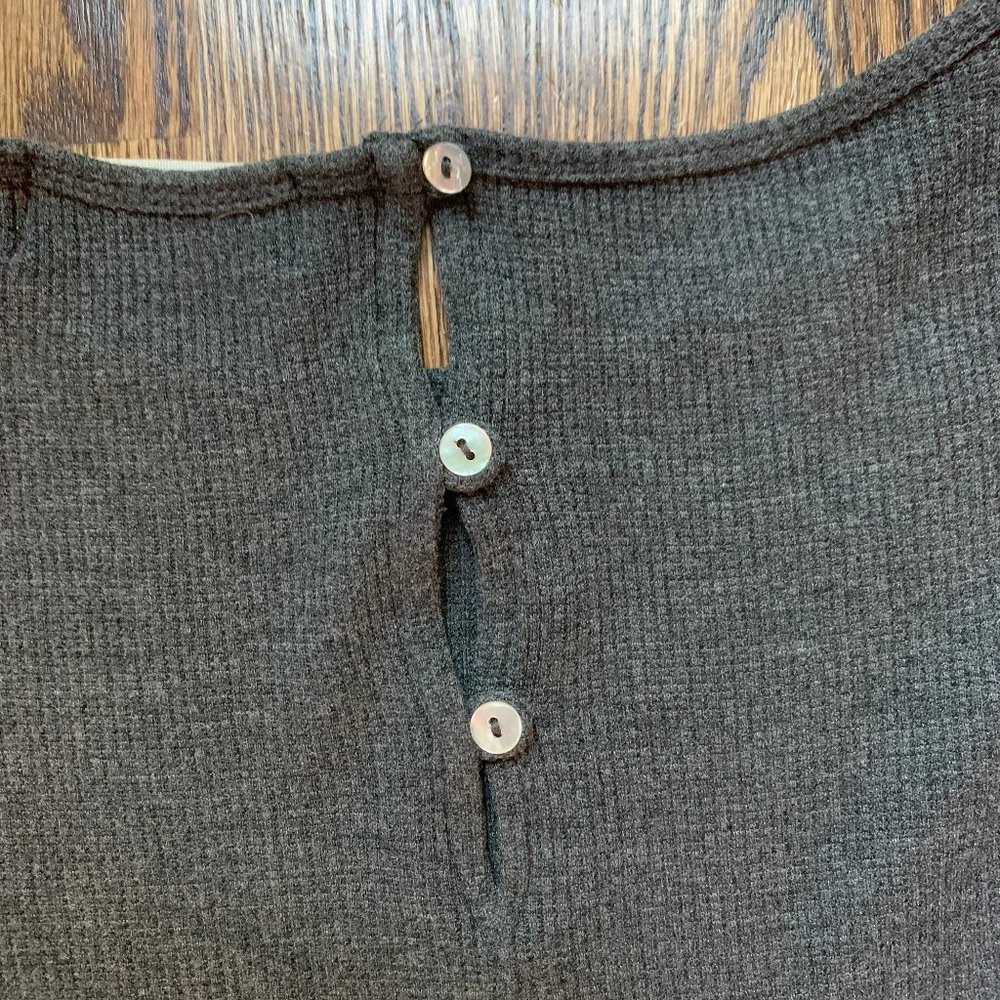 Altar'd State Charcoal Gray Ruffled Top - Picture 5 of 5